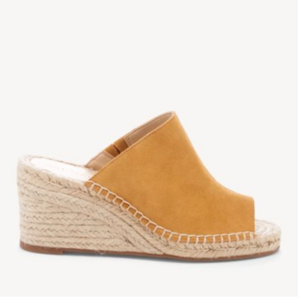 Sole Society Caleena Wedge Espadrille Camel Size 7.5 Boho Resortwear Summer